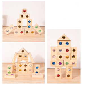 Hoye Crafts blocchi di costruzione in legno blocchi impilabili creativi Set divertenti blocchi di gemme in legno nuovi giocattoli 2023 bambini - Product Image 2
