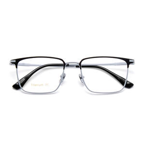 Montures de lunettes carrées en titane pour hommes, monture complète, lentilles en acrylique légères, origine Danyang TA2218 - Product Image 1