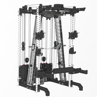 FOUX Multi-fonctionnel Tout-en-un pour la maison et usage commercial : Crossover à câbles, Power Rack, Double empilement de poids, Smith Machine, Fitness