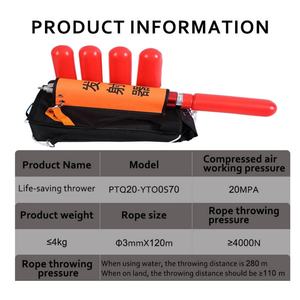 Life-Saving <b>Water</b> Safety Project Thrower Can Project <b>Water</b> up to 126 <b>Meters</b> with Storage Bag - Product Image 3