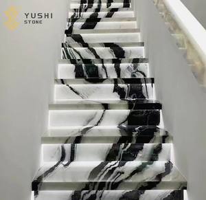 Yushi บันไดหินอ่อนสีขาวแพนด้าโปร่งใสทันสมัยสำหรับวิลล่าอพาร์ทเม้นโรงแรม - Product Image 1