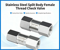 Válvula de Retención en Línea de Baja Presión de Ruptura 1/3 PSI, Rosca Hembra de Acero Inoxidable SS304, Válvula Antirretorno de Aire Comprimido de Alta Presión 6000 PSI
