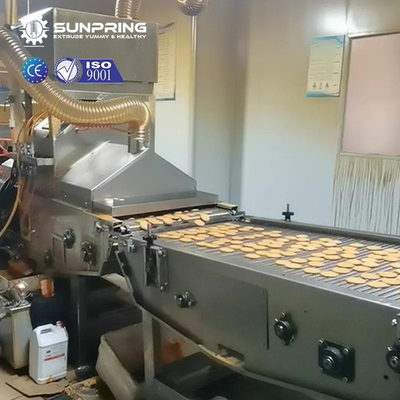 SunPring - Equipamento completo para fazer biscoitos sanduíche, linha de produção de biscoitos de pequena capacidade, planta completa