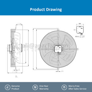 ebmpapst S4D450-AA14-02/F01 450mm 400VAC 1330/1000RPM 585/390W 1.1/0.67A 6865m3/h Electric ODM Axial Cooling <b>Fan</b> - Product Image 4