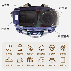 Bolsa de pañales multifuncional de 39x19x29cm, aislada, de gran capacidad, para el cuidado del bebé, para salidas, uso en el hospital de maternidad - Product Image 5