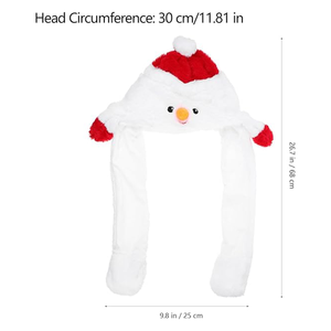 Nouveau doux mobile oreille sautant en peluche rouge haut pompon mignon visage dessin animé père noël casquette accessoires de fête de noël chapeaux de père noël en gros - Product Image 3