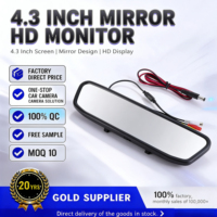 Moniteur de rétroviseur portable 4,3 pouces pour tableau de bord de voiture, caméra de recul pour camion, fourgonnette, camping-car, poids lourd, écran LCD, carte SD
