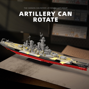 12GO 98007 2026 Nuovo Modello di Nave da Battaglia <span class=keywords><strong>USS</strong></span> Ornamenti da Scrivania Set di Mattoncini da Costruzione Fai-da-Te Giocattoli per Adulti Regali - Product Image 4