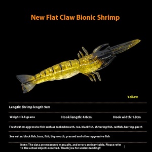 Altamente simulato 9 cm 3.8 grammi esca morbida gamberetti/Luya Fake gamberetti <span class=keywords><strong>per</strong></span> trota <span class=keywords><strong>pesca</strong></span> spigola carpa commercio transfrontaliero E-Commerce - Product Image 6