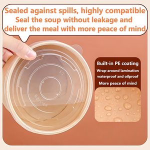 厂家直销一次性可生物降解外卖可定制牛皮纸汤桶沙拉纸碗 - Product Image 4