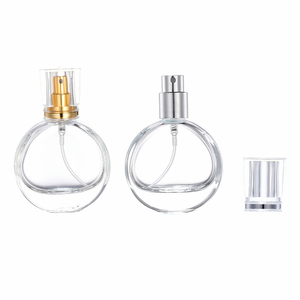 Travel Size 25mL Flat <b>Glass</b> Perfume Bottles with Gold Silver Screw Cap Lid Low MOQ <b>Spray</b>-head Fragrance Repackaging - Product Image 2