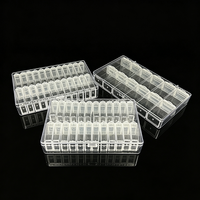 Lot de 24 mini-bouteilles rectangulaires en PS recyclables pour micro-perles et paillettes de nail art – Vente en gros usine