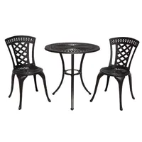 Veranda mobilya masa ve sandalyeler Bistro seti Cast alüminyum bahçe Metal masa ve sandalyeler