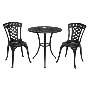 Мебель для патио, стол и стулья, набор для бистро, литой алюминиевый садовый металлический стол и стулья