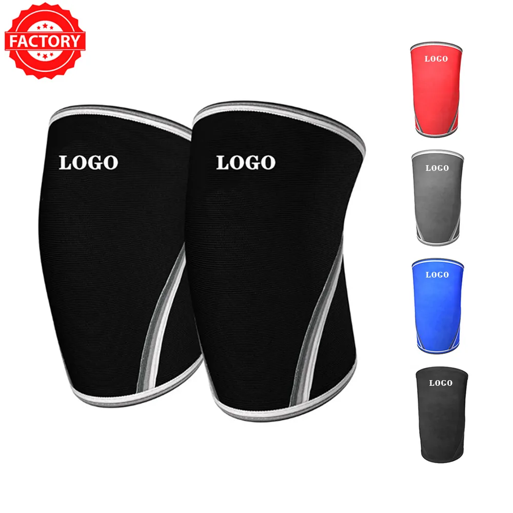 Rodilleras Custom Wholesale 7Mm Gym Sports Weightlifting Powerlifting Neoprene Knee Pads Compression Sleeves Knee Support Brace