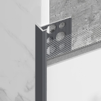 Profilé d'angle en alliage d'aluminium pour carreaux de villas et d'hôtels - Bande de bordure métallique dissimulée résistante à la décomposition et à l'humidité, design ultra-étroit