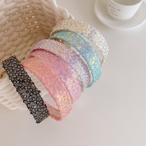 Bandeau en plastique à paillettes pour femmes, accessoires pour cheveux, pas cher, 12 pièces, été - Product Image 2