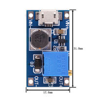 Modul Penguat DC-DC MT3608 yang Dapat Disesuaikan 2A, Modul Step Up dengan MICRO USB 2V-24V ke 5V 9V 12V 28V