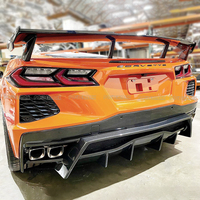 Diffuseur arrière en fibre de carbone style A pour Chevrolet Corvette C8 Stingray, lèvre de pare-chocs arrière
