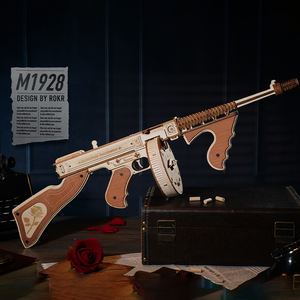 Robotime Rokr DIY Artisanat en bois LQB01 Kit de modèle de mitraillette Jouets Puzzles 3D pour adultes - Product Image 6