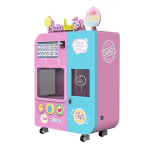 Wholesale Marshmallow Floss Makers Robot Commercial Full Automatic Making Sugar Cotton Candy Vending Machine