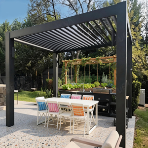 Cochera Residencial de Aluminio para 2 Autos, Sistema de Drenaje con Canaletas, Recubrimiento en Polvo, Opciones de Color RAL, Techo Plano, Almacén con Cerradura - Product Image 1