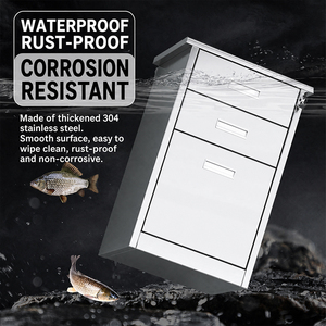 Armoire <span class=keywords><strong>de</strong></span> <span class=keywords><strong>rangement</strong></span> basse en acier inoxydable, petite armoire métallique verrouillable sous comptoir pour cuisine et <span class=keywords><strong>bureau</strong></span> - Product Image 3