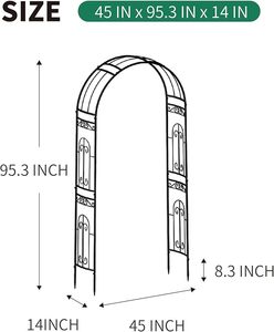 Arche circulaire <span class=keywords><strong>en</strong></span> <span class=keywords><strong>fer</strong></span> <span class=keywords><strong>forgé</strong></span> antique pour jardin de roses, décorations, clôture de sécurité facilement assemblable pour clôtures de ferme - Product Image 2
