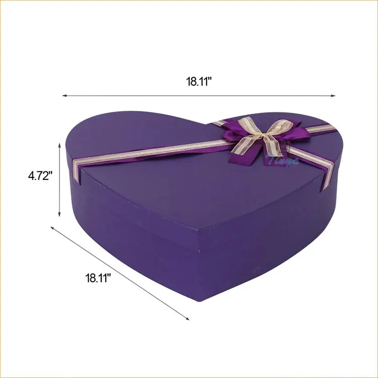 ribbon purple gift huge heart shaped box of chocolates