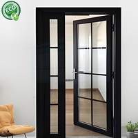 Serrures de sécurité personnalisées pour fenêtre à double porte asymétrique avec motif en verre grillagé pour maison
