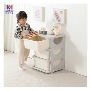 Kids Furniture Plastic Kids Toy Storage Children Cabinet Toys Book Shelf Large Capacity Storage Compartment For Children's Toys