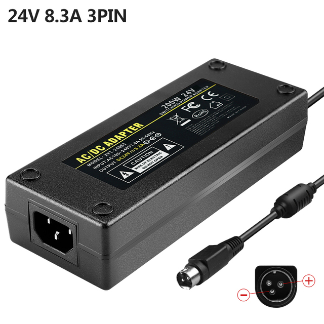 24V 3pin Power Adapters Desktop Type 200W 24volt 8.3A 8A Switching Power Supply Adapter
