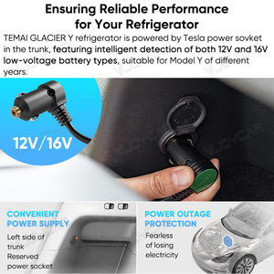 VJOYCAR <span class=keywords><strong>frigorifero</strong></span> <span class=keywords><strong>per</strong></span> auto Tesla modello Y Trunk 12 Volt portatile <span class=keywords><strong>frigorifero</strong></span> 16L capacità compressore raffreddamento viaggio campeggio - Product Image 5