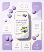 Tablettes de dentifrice solides PAP violettes tendance eBay, nouvelle formule pour blanchir les dents, haleine fraîche, hydroxyapatite, soins bucco-dentaires