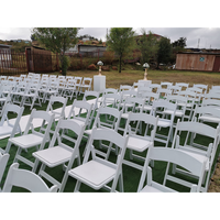 Prix d'usine chaise pliante de jardin en plein air chaise empilable en résine plastique blanche chaise de salle à manger de mariage pour réception d'événements de fête
