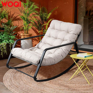 WOQI Poltrona Moderna in Rattan Pieghevole e Portatile, Comoda Sedia Sospesa per Soggiorno con Struttura in Metallo e Cuscino Confortevole, Ideale per Balcone - Product Image 6