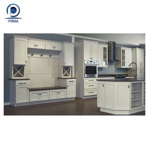 Mobili da Cucina Modulari Personalizzati Prima Wholesale, Ecologici, Moderni, in Rovere Bianco, Stile Shaker, con <span class=keywords><strong>Pannelli</strong></span> in Legno Massello per Appartamenti e Ville - Product Image 4