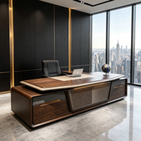 Bureau de direction moderne en MDF avec base en acier, design modulaire, mobilier de bureau de luxe, montage facile