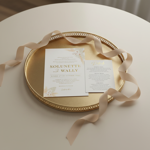 <span class=keywords><strong>Faire</strong></span>-<span class=keywords><strong>part</strong></span> et Invitations de <span class=keywords><strong>Mariage</strong></span> Personnalisés Or avec Impression Intégrale - Product Image 4