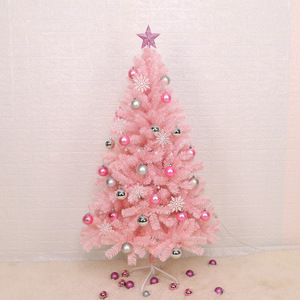 Vente en gros usine : Nouvel ensemble d'arbres de Noël roses tendance (45-210 cm) – Arbre en PVC décoré de flocons de neige et de boules - Product Image 1