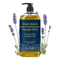 Huile de massage aux vergetures pour enlever les cicatrices d'encens pour une peau plus douce et plus lisse avec des huiles de géranium orange, lavande, citron vert et pamplemousse