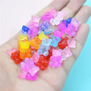 Good Quality Children's Crafts Colorful Gradient Bear Mini Clothes Decorative Bear Resin Crafts