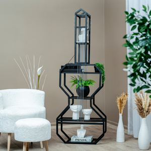 Guitar shaped bookshelf Decorative <b>metal</b> <b>shelf</b> Creative display rack <b>Metal</b> plant stand Unique storage <b>shelf</b> Floor standing - Product Image 1
