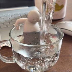 Grey Human Shape Food Grade Silicone Tea Infuser Cute Christmas Gift Brewing Tea Strainer <strong>for</strong> Tea Maker Cup Filter - Product Image 3
