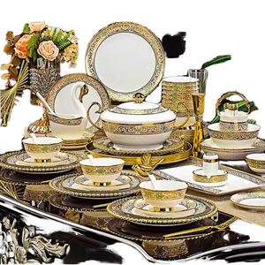 2025 Venda Quente Hotel Usado Bone China Dinnerware Define Porcelana Sustentável <span class=keywords><strong>Ware</strong></span> com Padrão Planta Ceramicware Abastecido - Product Image 1