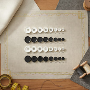 Bottoni a Pressione ABS Specifici per Abbigliamento, Rettangolari, 18L-40L, Varie Misure, Nero Bianco Bicolore, Design a Quattro Occhielli, Durevoli - Product Image 2