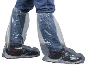 נעלי פלסטיק חד פעמי עטיפות חד פעמי החלקה עבור מקורה