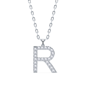 Colgante con Letra Inicial Personalizada Directo de Fábrica con Diamantes VVS VS EF Cultivados en Laboratorio en Plata de Ley 925 con Acabado en Oro - Product Image 3