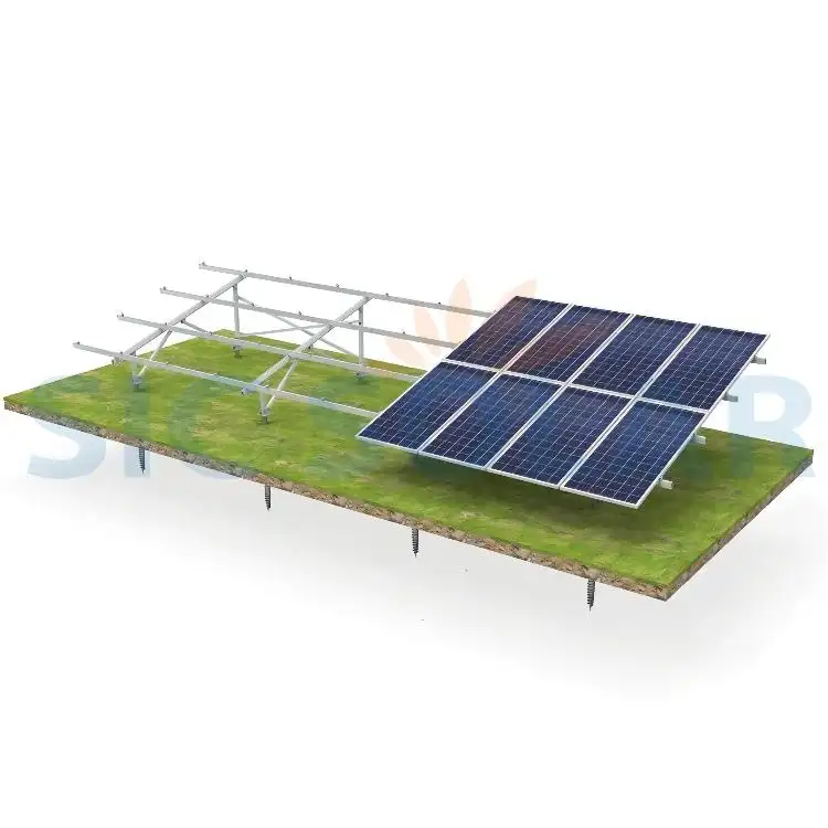 Fixador de painel solar montagem de chão pv, produto w, tipo sistema de suporte de alumínio