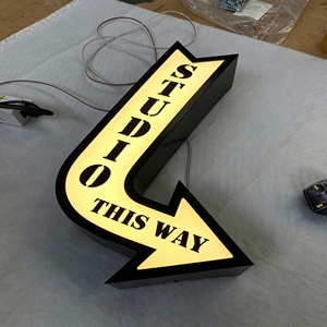 Custom Acrylic <b>LED</b> Metro <b>Sign</b> Light Box Monochrome Weatherproof Freestanding Directional Illuminated <b>Sign</b> for Outdoor Use - Product Image 3